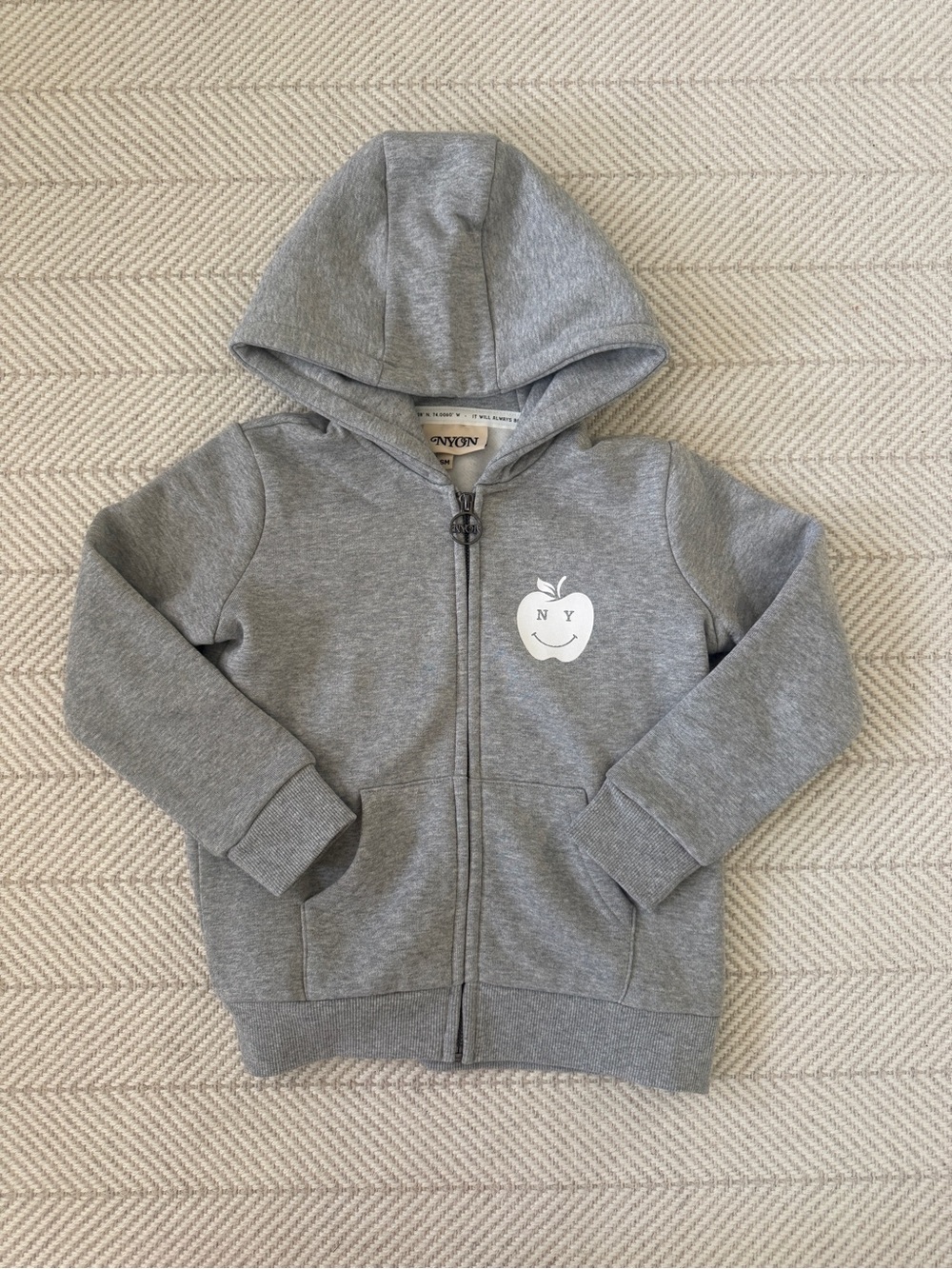NYON New York or Nowhere Kids Always Signature Zip-Up Hoodie in Gray